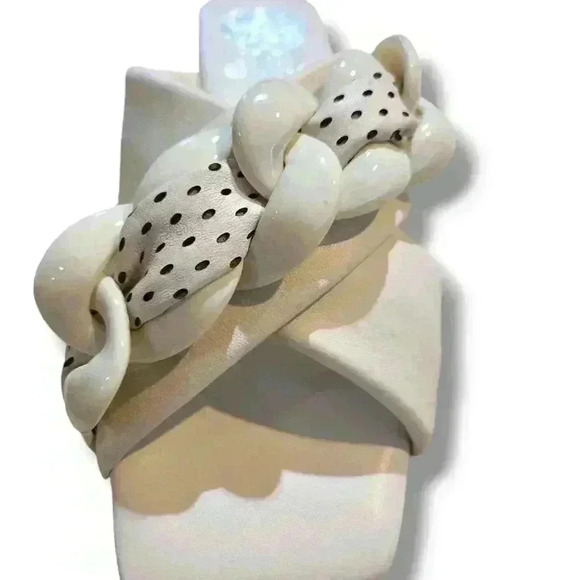 Vince Camuto Leather Chain Slide Sandals Azori Creamy White size 7 - Picture 3 of 5